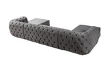 Jessie Gray Velvet  Double Chaise Sectional - Eve Furniture