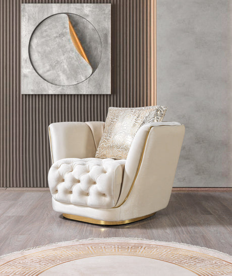 Daphne Ivory Velvet Chair - Eve Furniture
