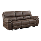 Proctor Brown Microfiber Double Reclining Sofa by Homelegance at Eve Furniture