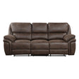 Proctor Brown Microfiber Double Reclining Sofa by Homelegance at Eve Furniture