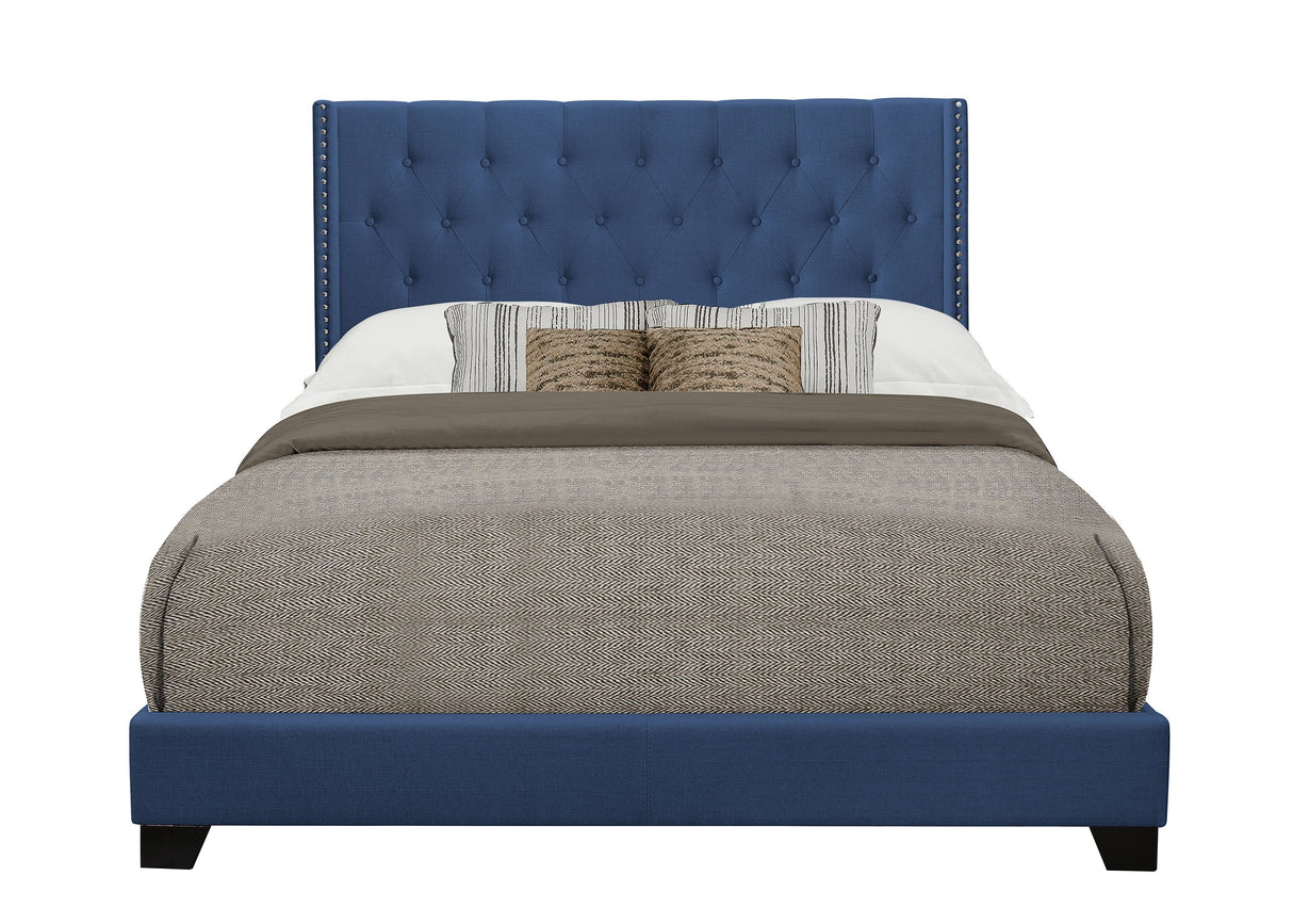 Barzini Blue Queen Upholstered Bed
