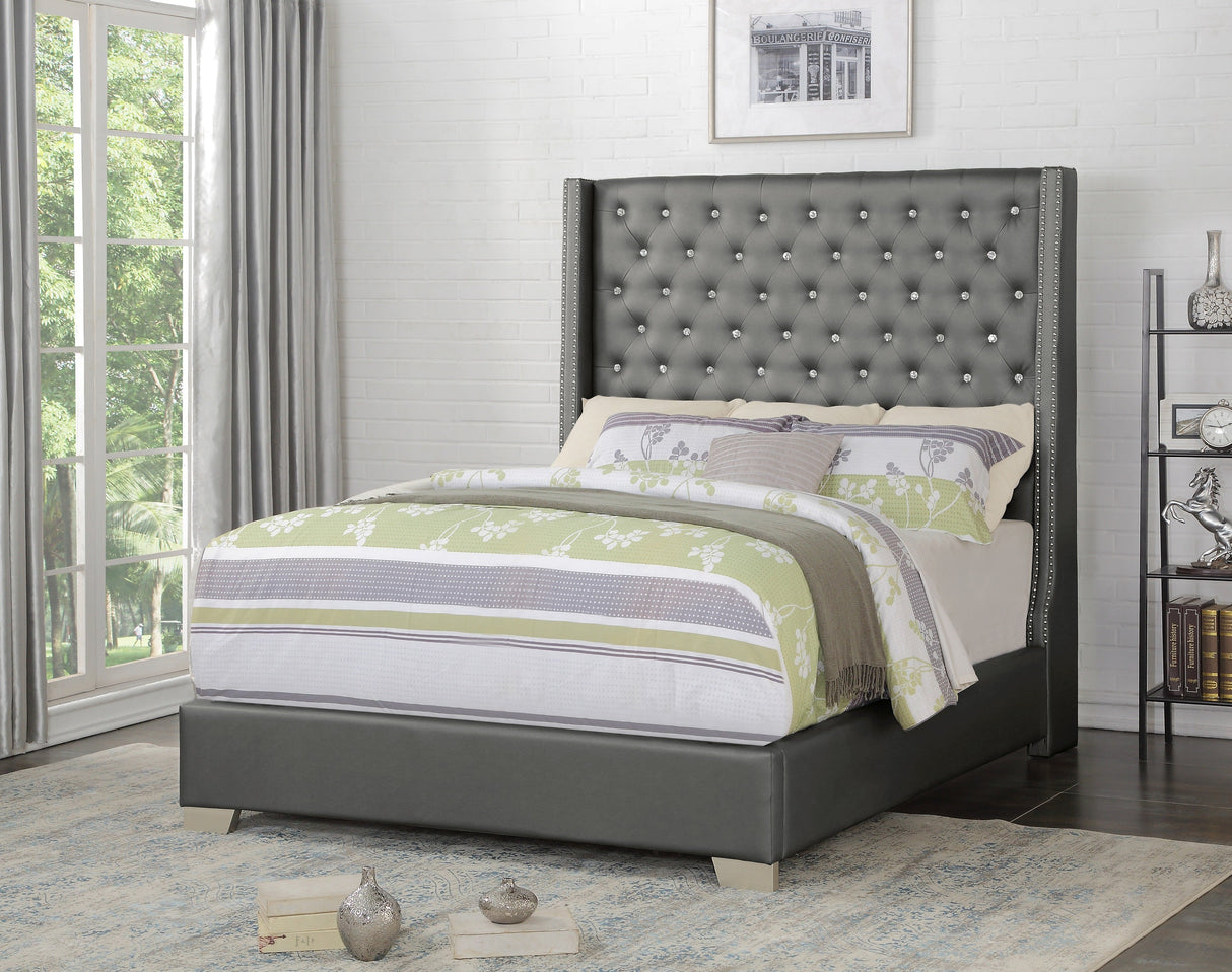 Franco Silver Queen Upholstered Bed