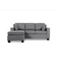 Donne Gray Reversible Sofa Chaise