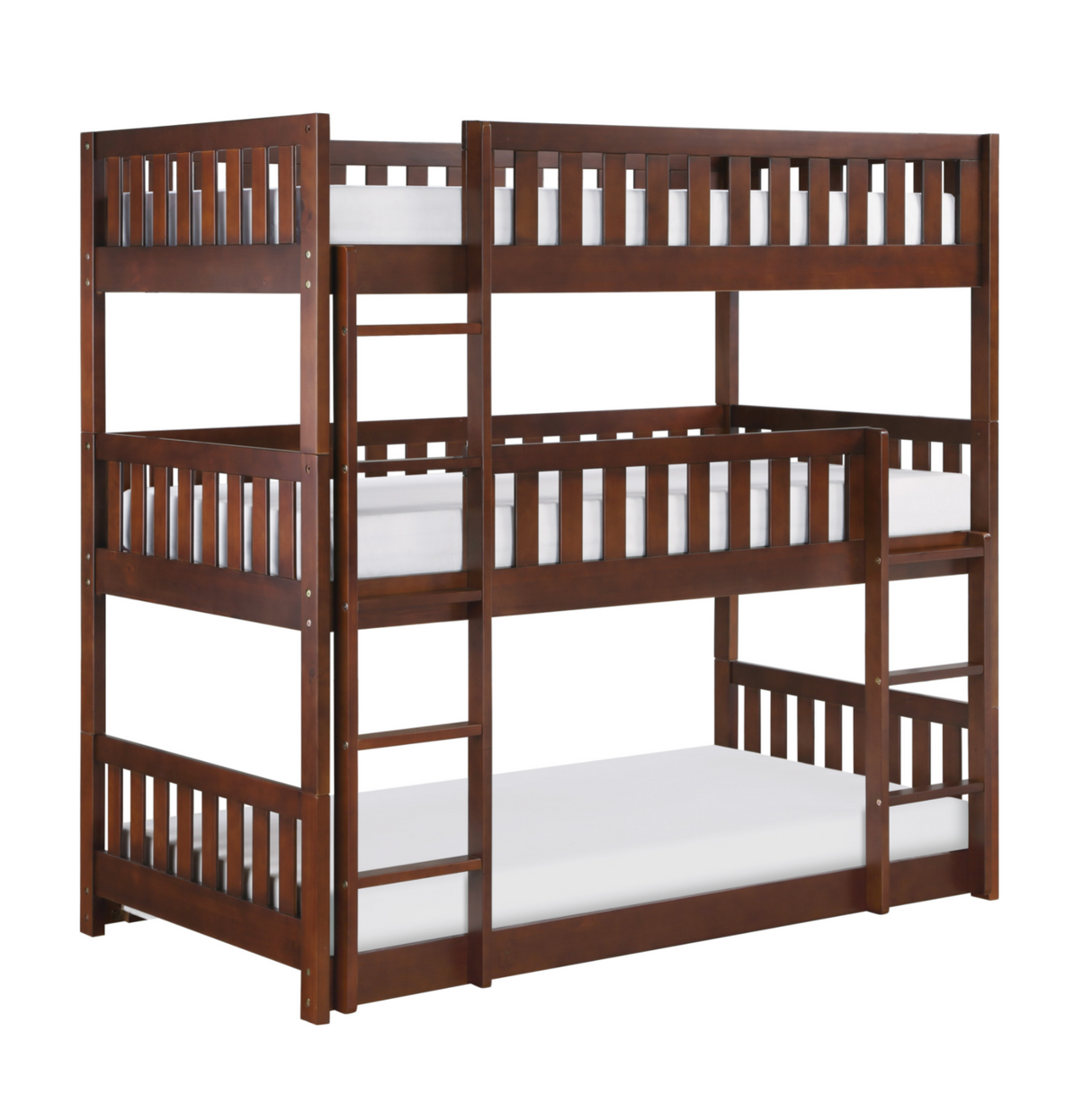 Rowe Dark Cherry Twin Triple Bunk Bed