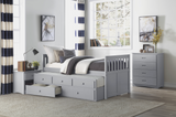 Orion Gray Twin Captains Trundle Bed