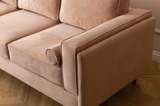 Rust velvet sofa
