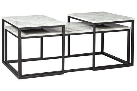 Donnesta Gray/Black Table, Set of 3