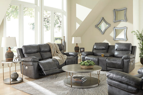 Edmar Charcoal Power Reclining Living Room Set