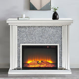 Camila Mirrored LED Fireplace with Bluetooth Speaker - Eve Furniture