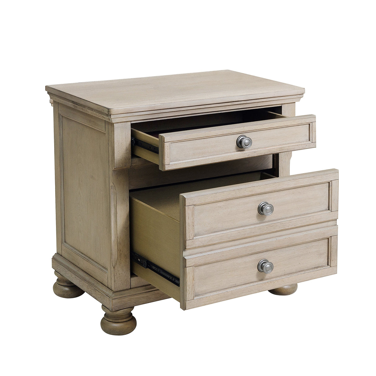 Bethel Wire Brushed Gray Nightstand