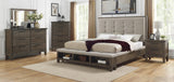 Watson Gray King Upholstered Storage Panel Bed