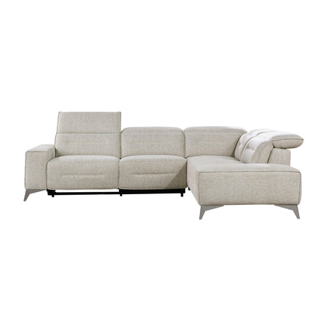 Adahlia Sand Power Reclining Sectional with Right Chaise by Homelegance at Eve Furniture