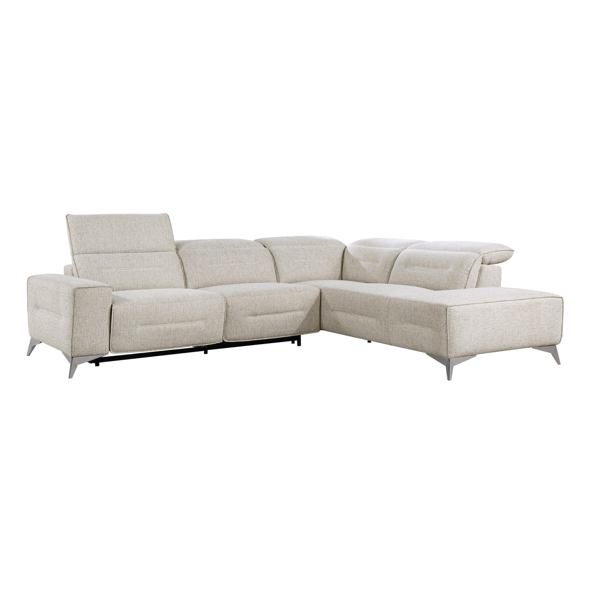 Adahlia Sand Power Reclining Sectional with Right Chaise by Homelegance at Eve Furniture