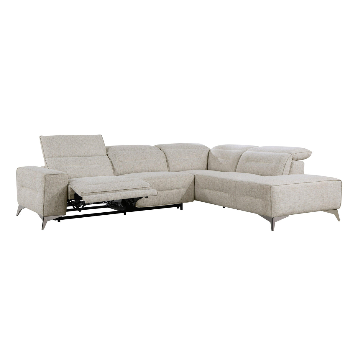 Adahlia Sand Power Reclining Sectional with Right Chaise by Homelegance at Eve Furniture