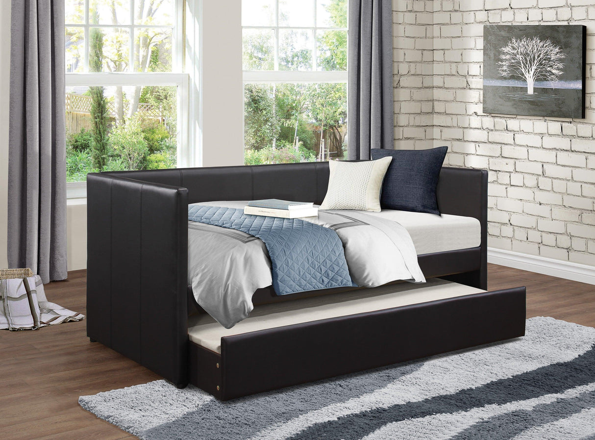 Adra Black Twin Daybed with Trundle by Homelegance at Eve Furniture