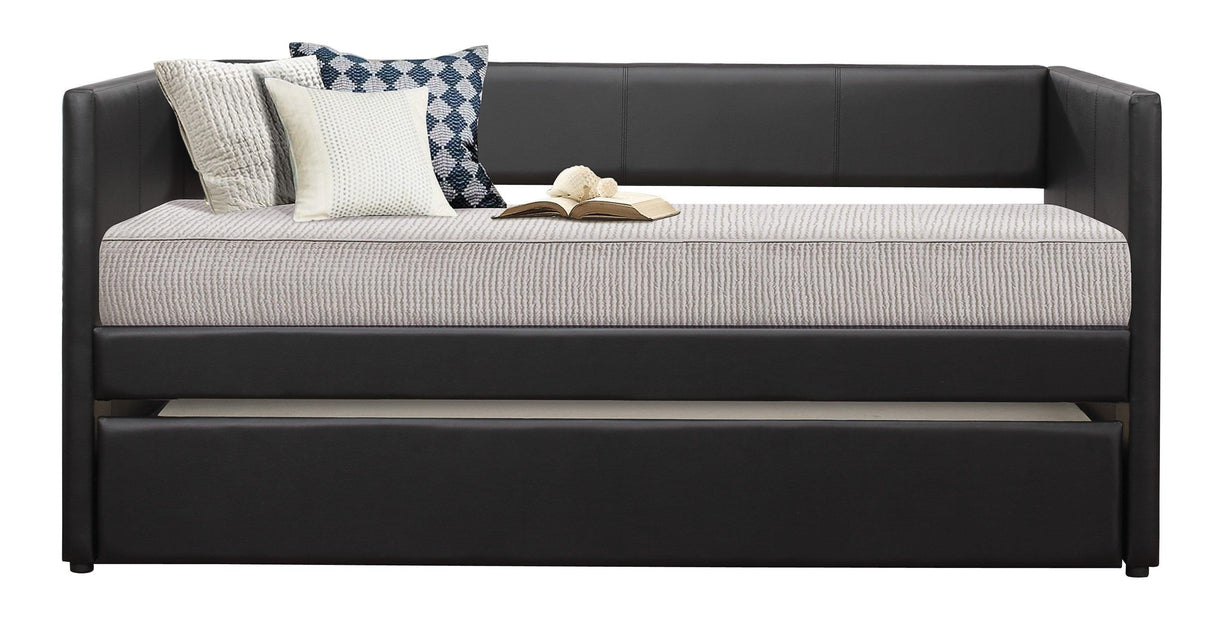 Adra Black Twin Daybed with Trundle by Homelegance at Eve Furniture