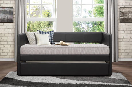 Adra Black Twin Daybed with Trundle by Homelegance at Eve Furniture