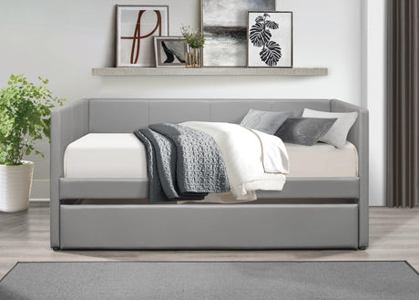 Adra Gray Twin Daybed with Trundle by Homelegance at Eve Furniture