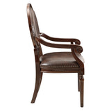 Aldermont Dark Brown Faux Leather Desk Chair by Homelegance at Eve Furniture