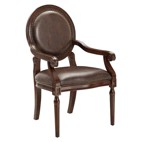 Aldermont Dark Brown Faux Leather Desk Chair by Homelegance at Eve Furniture
