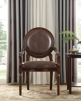 Aldermont Dark Brown Faux Leather Desk Chair by Homelegance at Eve Furniture