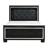 Allura Black Full LED Upholstered Panel Bed by Homelegance at Eve Furniture