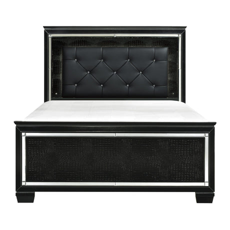 Allura Black LED Upholstered Panel Bedroom Set by Homelegance at Eve Furniture