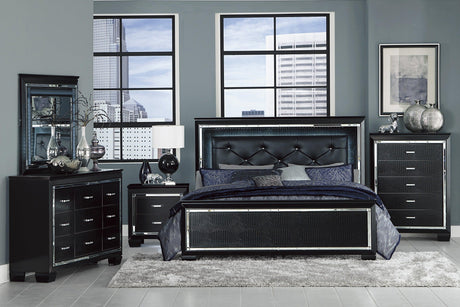 Allura Black LED Upholstered Panel Youth Bedroom Set by Homelegance at Eve Furniture
