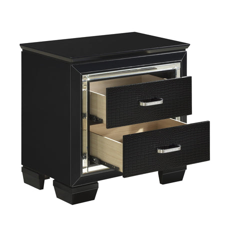 Allura Black Nightstand by Homelegance at Eve Furniture