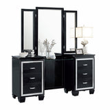 Allura Black Vanity Dresser with Mirror by Homelegance at Eve Furniture