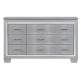 Allura Silver LED Upholstered Panel Bedroom Set by Homelegance at Eve Furniture