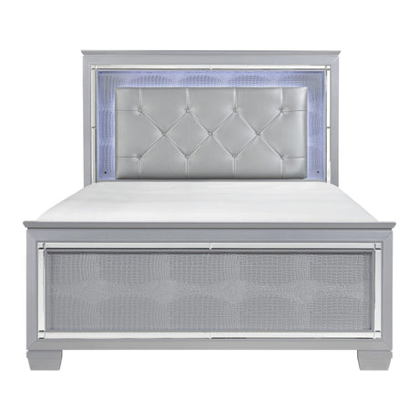 Allura Silver LED Upholstered Panel Youth Bedroom Set by Homelegance at Eve Furniture