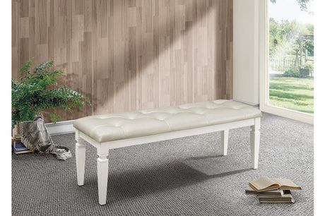 Allura White Bedroom Bench by Homelegance at Eve Furniture