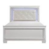 Allura White LED Upholstered Panel Bedroom Set by Homelegance at Eve Furniture