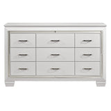 Allura White LED Upholstered Panel Bedroom Set by Homelegance at Eve Furniture