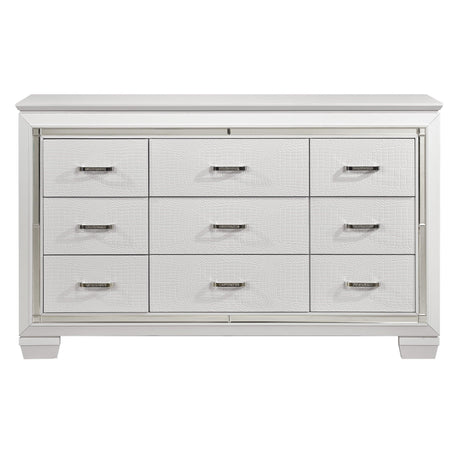 Allura White LED Upholstered Panel Youth Bedroom Set by Homelegance at Eve Furniture