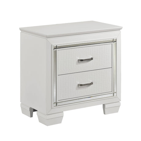 Allura White Nightstand by Homelegance at Eve Furniture
