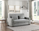 Alta Gray Convertible Studio Sofa with Pull-out Bed by Homelegance at Eve Furniture