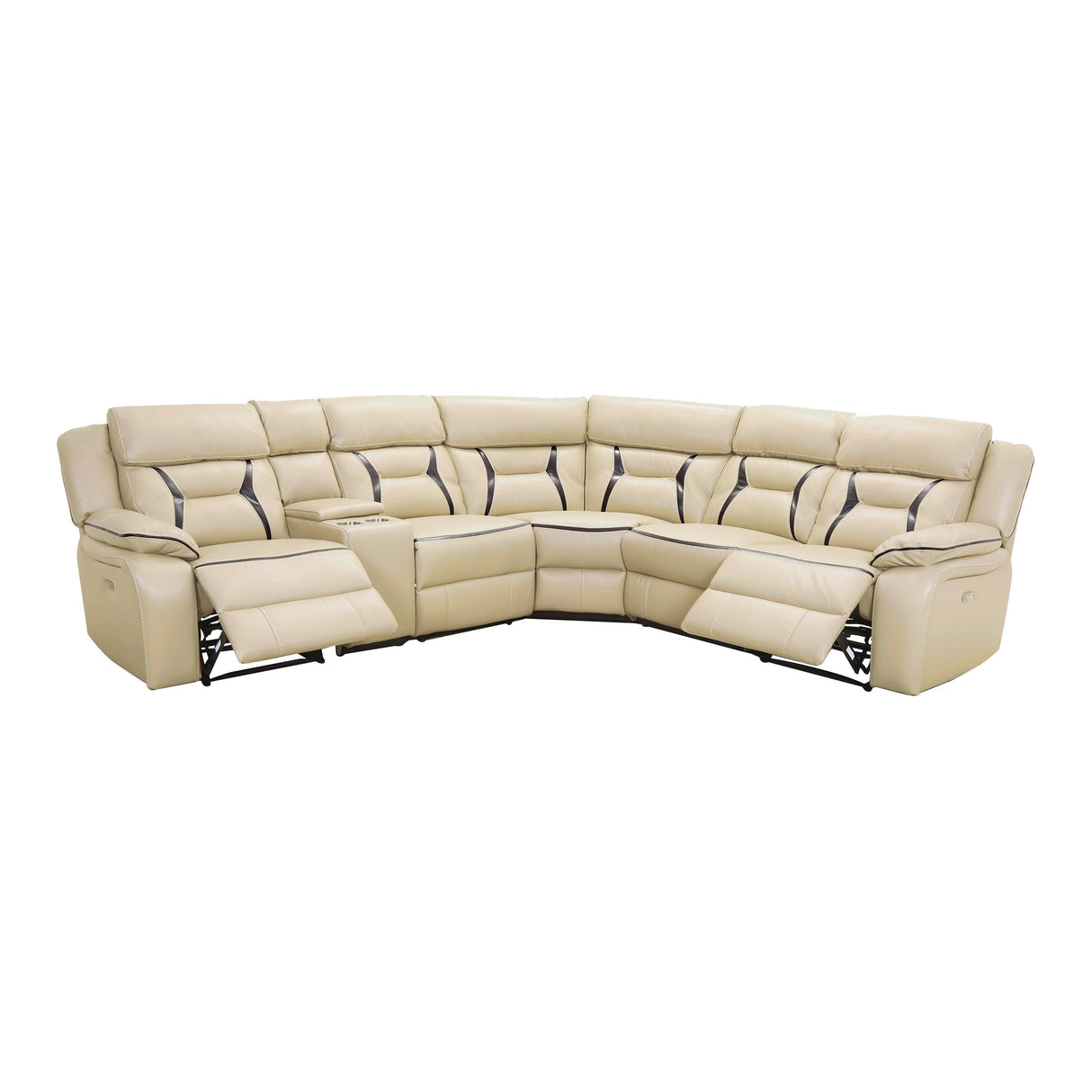 Amite Beige 6-Piece Modular Power Reclining Sectional by Homelegance at Eve Furniture