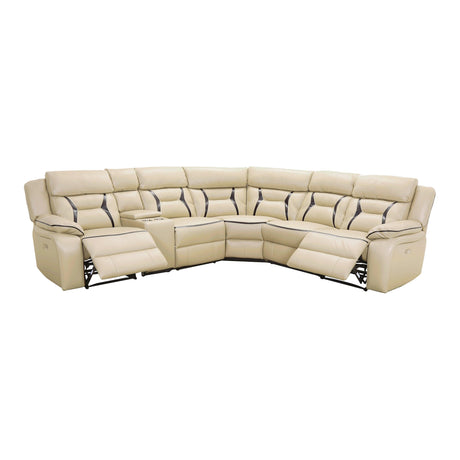 Amite Beige 6-Piece Modular Power Reclining Sectional by Homelegance at Eve Furniture