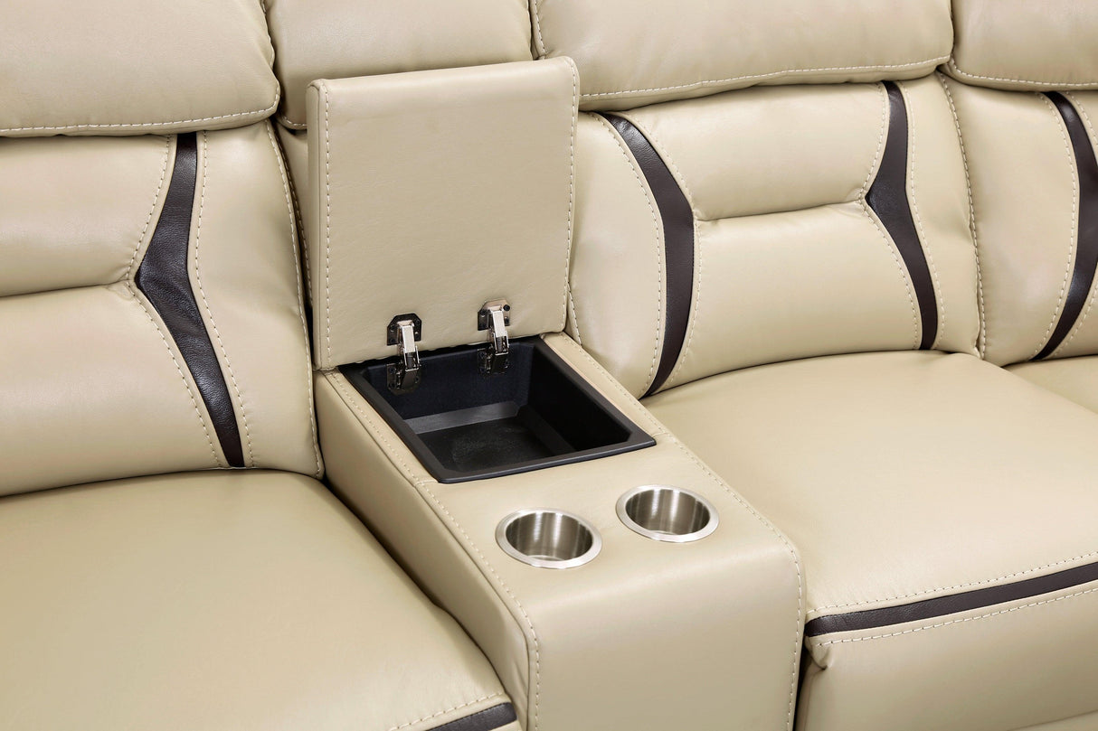 Amite Beige 6-Piece Modular Power Reclining Sectional by Homelegance at Eve Furniture