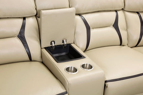 Amite Beige 6-Piece Modular Power Reclining Sectional by Homelegance at Eve Furniture