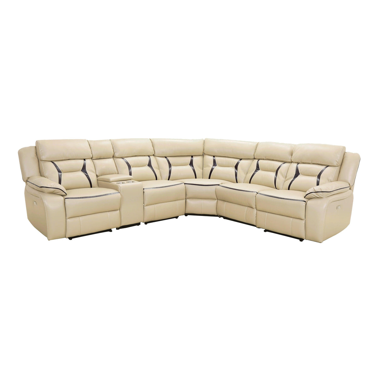 Amite Beige 6-Piece Modular Power Reclining Sectional by Homelegance at Eve Furniture
