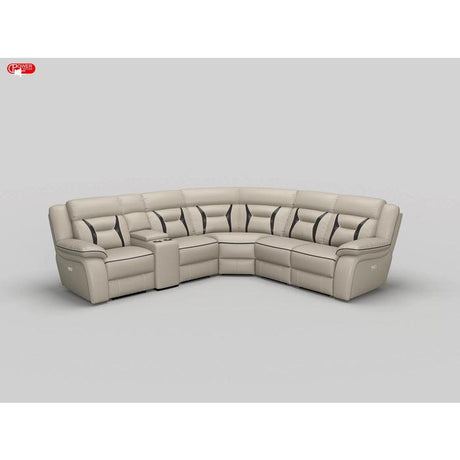 Amite Beige 6-Piece Modular Power Reclining Sectional by Homelegance at Eve Furniture