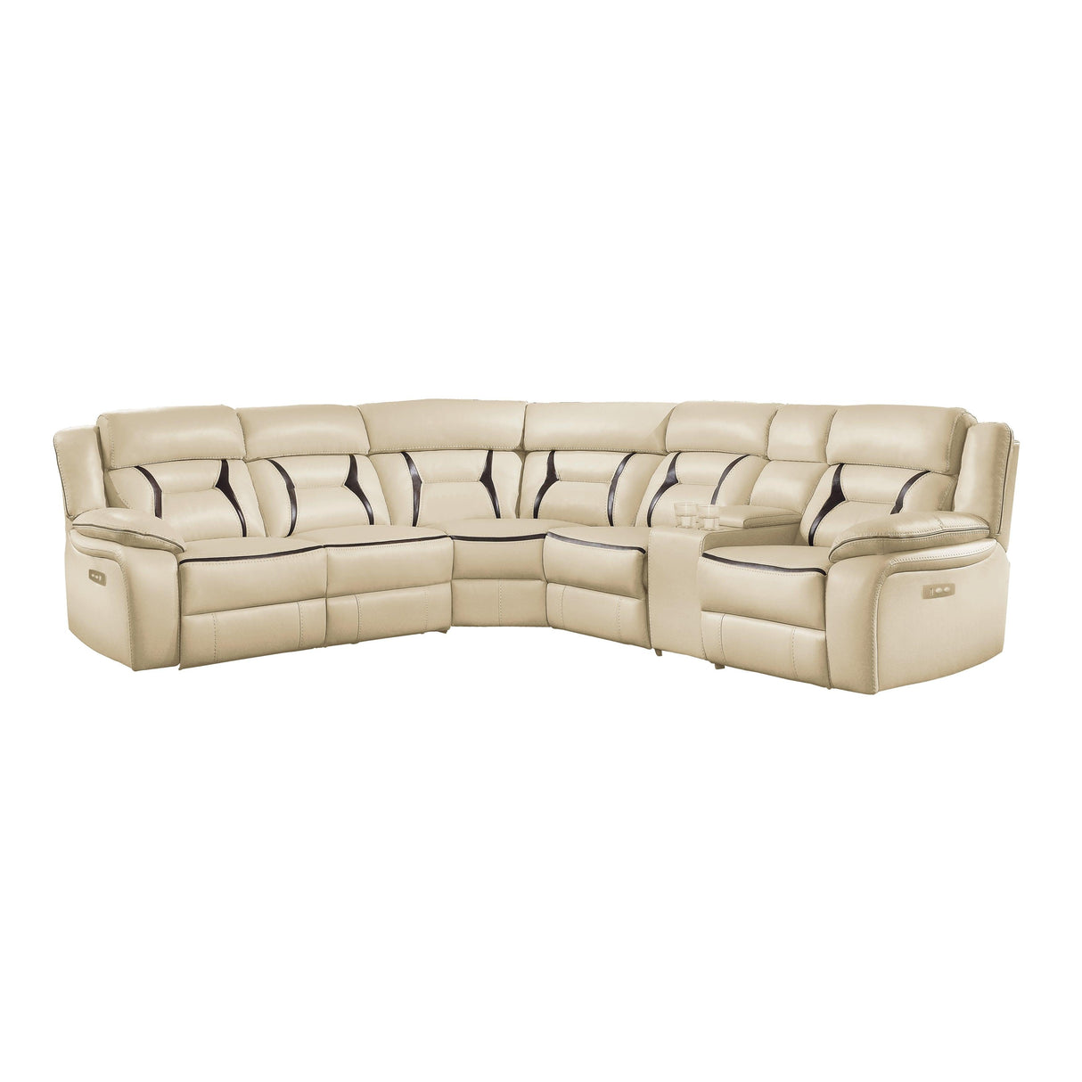 Amite Beige 6-Piece Modular Power Reclining Sectional by Homelegance at Eve Furniture