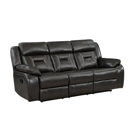 Amite Dark Gray Double Reclining Sofa by Homelegance at Eve Furniture