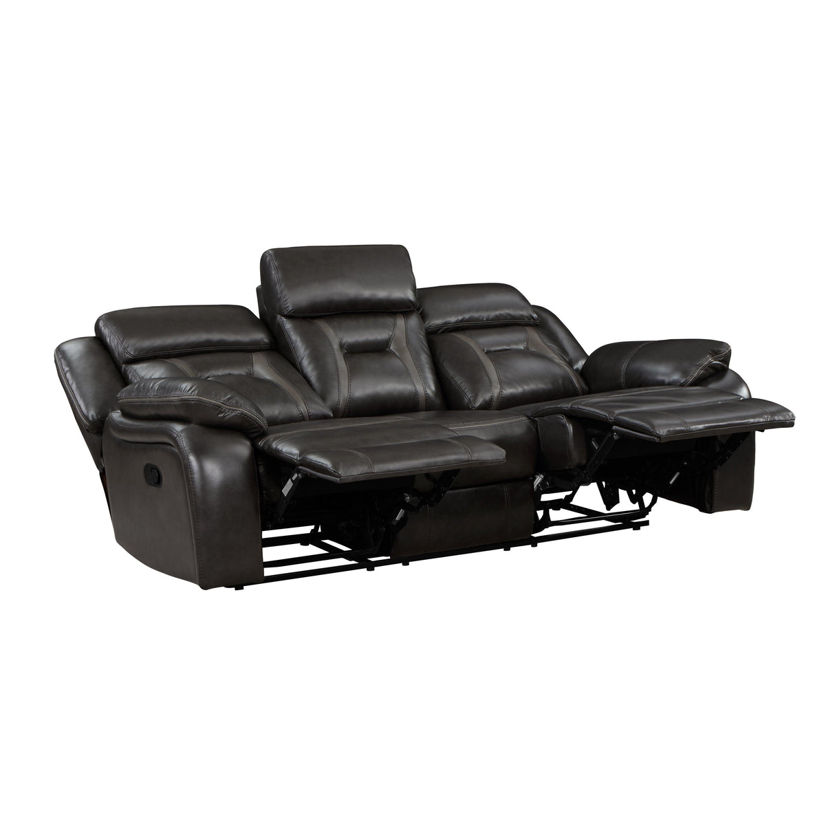 Amite Dark Gray Double Reclining Sofa by Homelegance at Eve Furniture