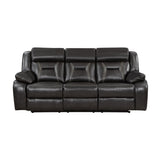 Amite Dark Gray Double Reclining Sofa by Homelegance at Eve Furniture