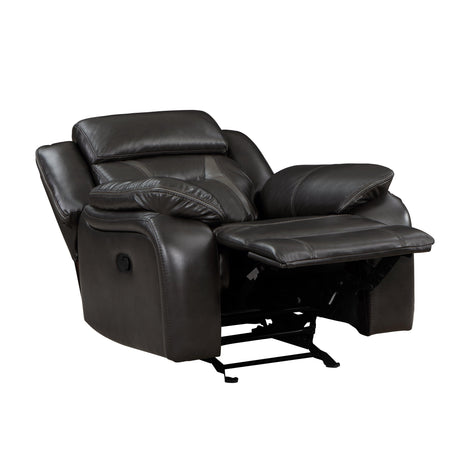 Amite Dark Gray Glider Reclining Chair by Homelegance at Eve Furniture