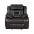 Amite Dark Gray Glider Reclining Chair by Homelegance at Eve Furniture